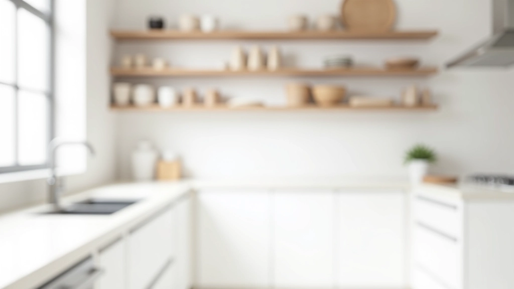 Cucina funzionale con scaffali organizzati